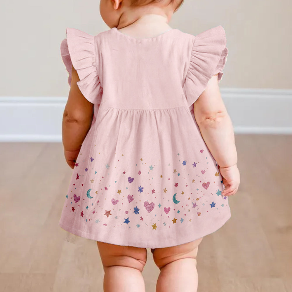 Birthday Girl Dress, Custom From Any Photo - Personalized Birthday Kid Ruffle Sleeve Dress