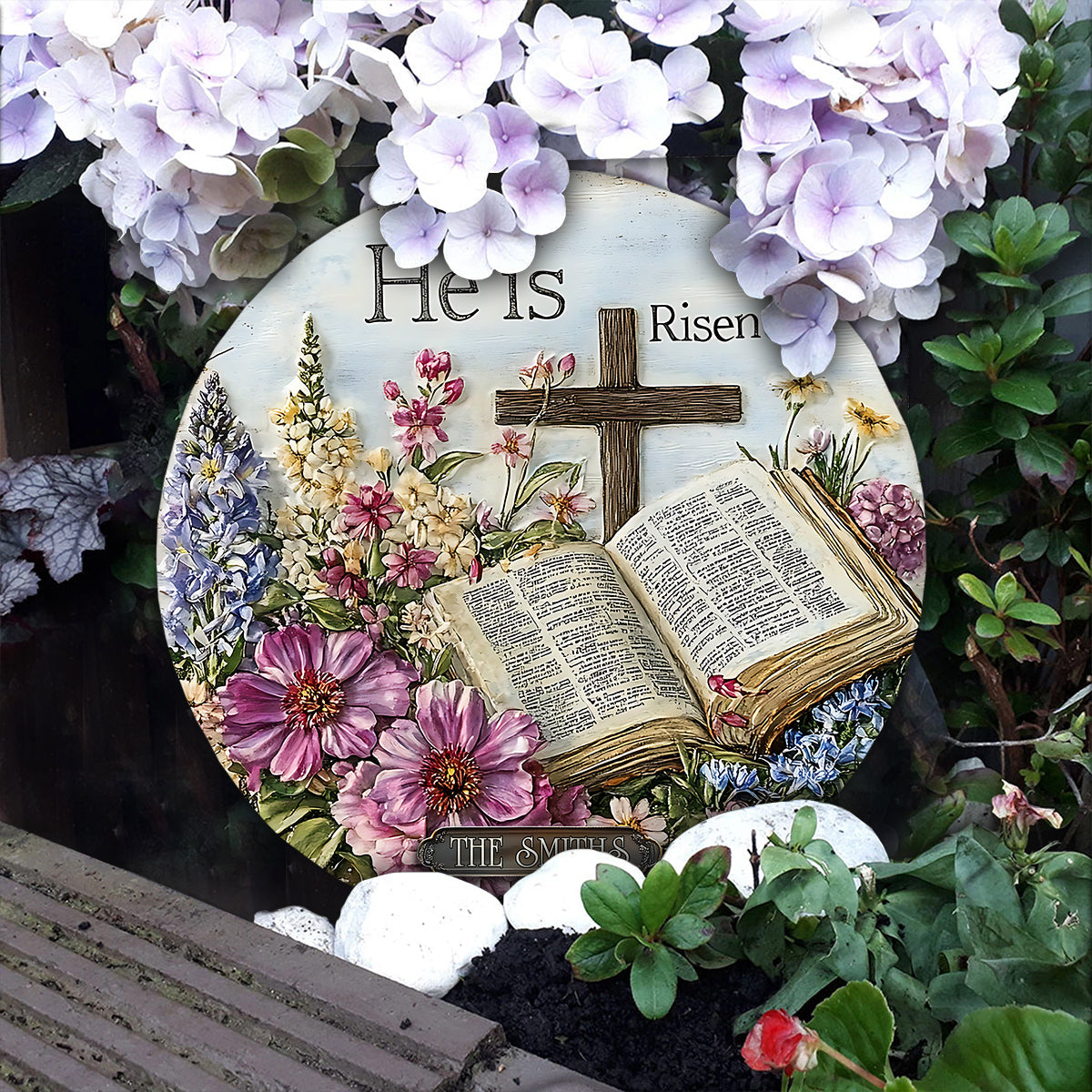 He Is Risen - Christian Round Shaped Stone