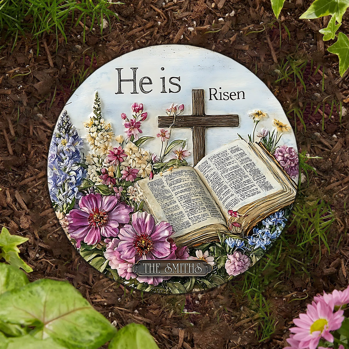 He Is Risen - Christian Round Shaped Stone