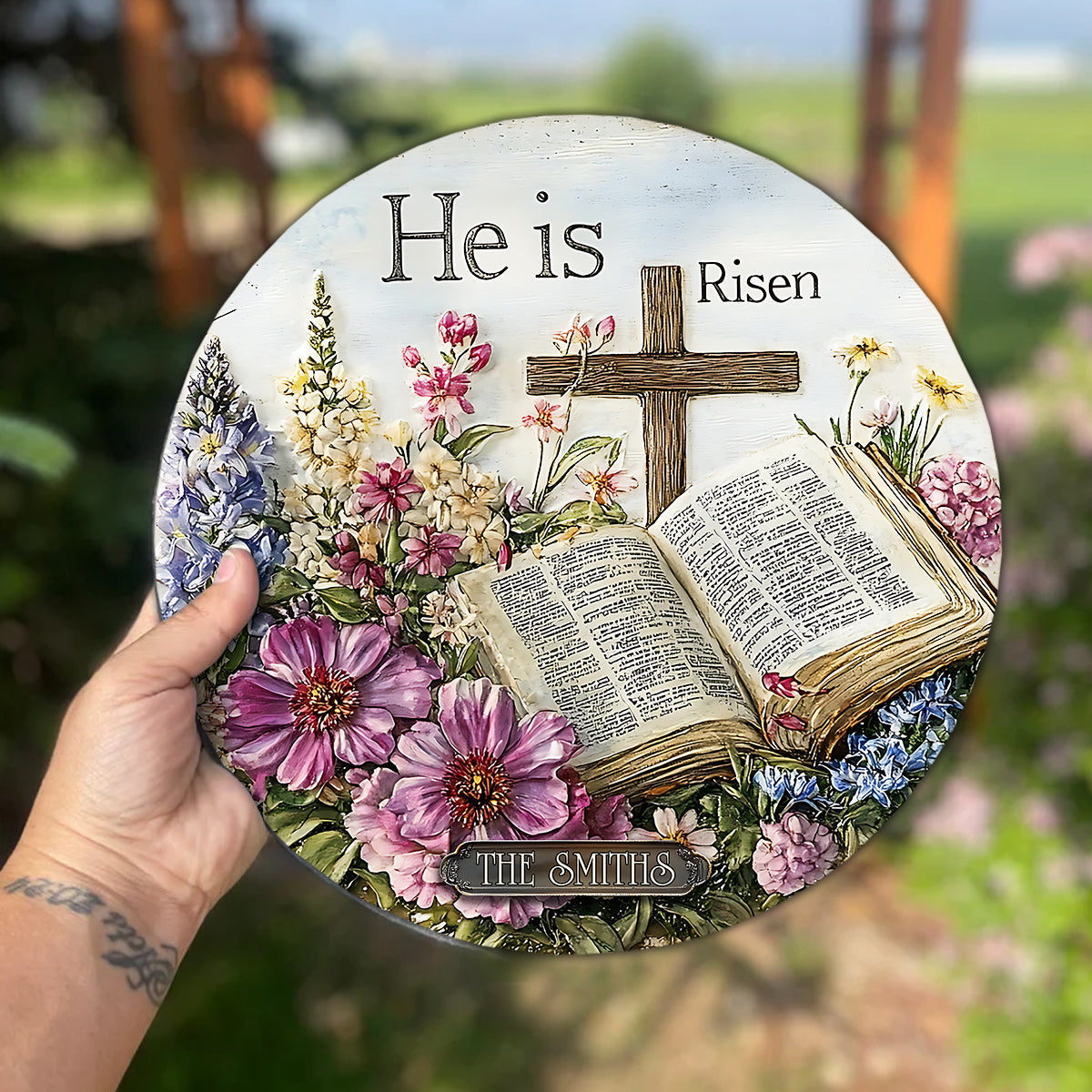 He Is Risen - Christian Round Shaped Stone