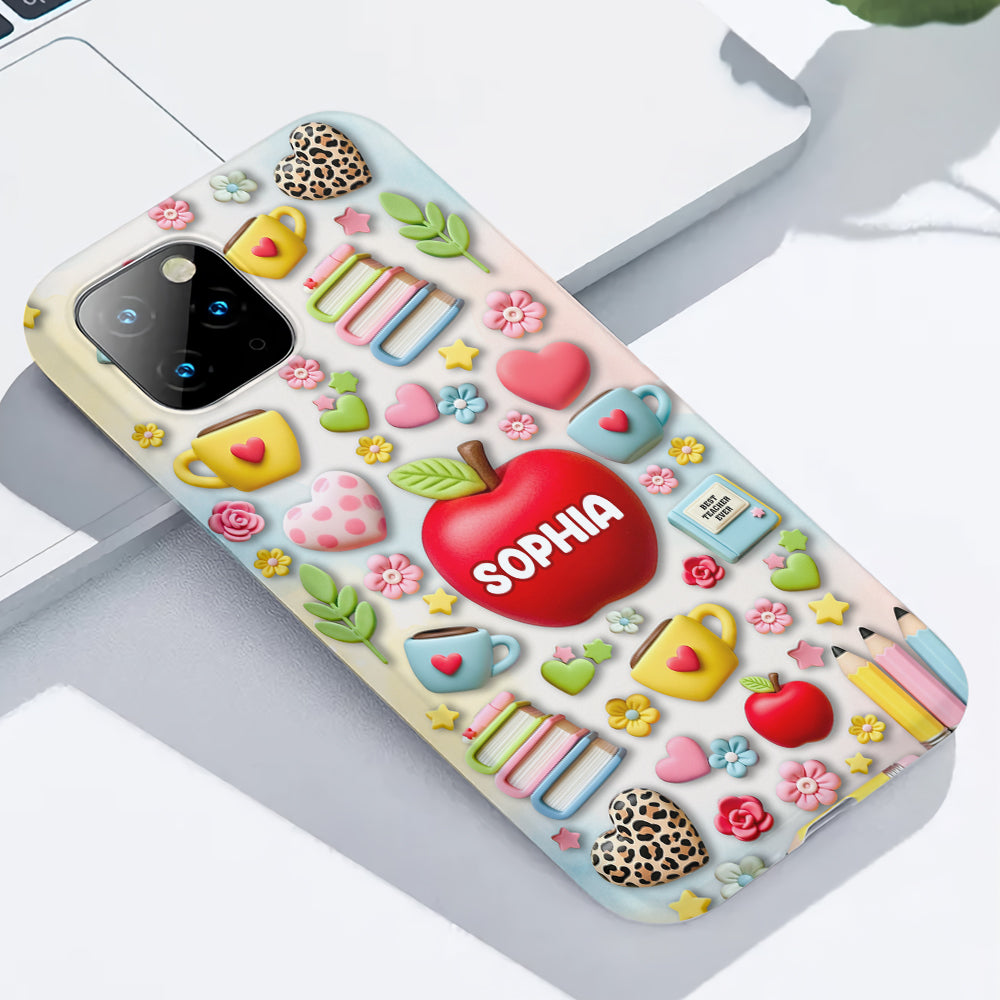 Best Teacher Ever - Personalized Teacher Full Print Phone Case & Phone Grip