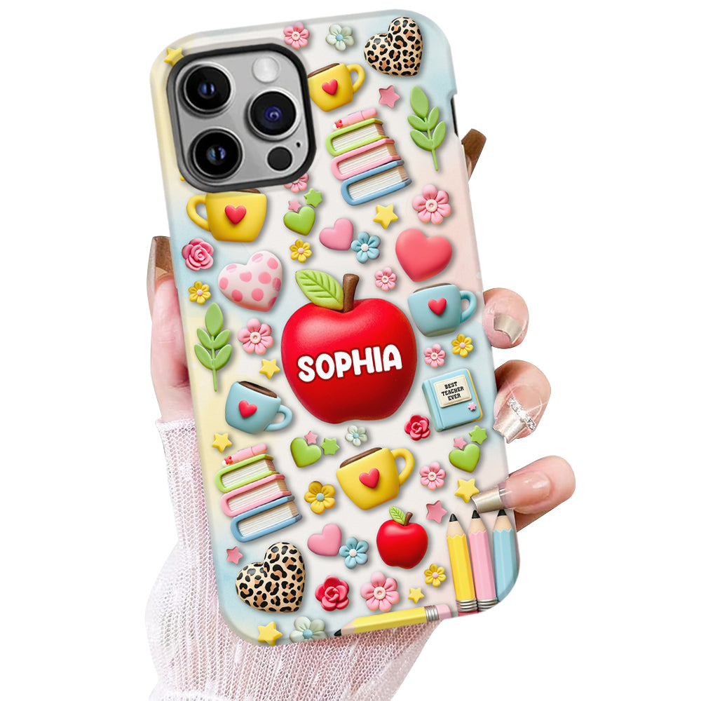 Best Teacher Ever - Personalized Teacher Full Print Phone Case & Phone Grip