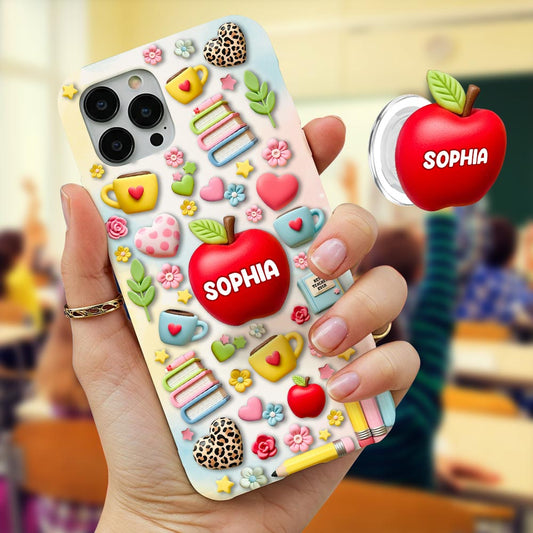 Best Teacher Ever - Personalized Teacher Full Print Phone Case & Phone Grip