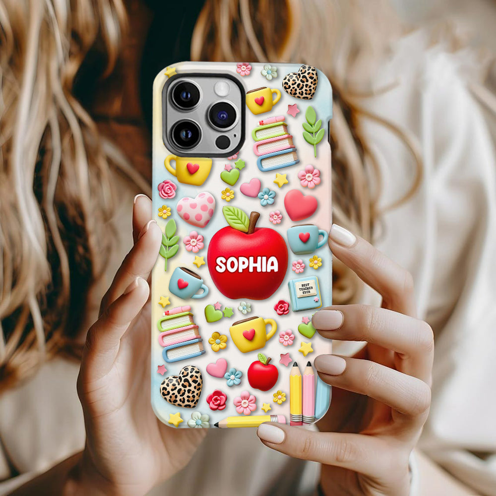 Best Teacher Ever - Personalized Teacher Full Print Phone Case & Phone Grip