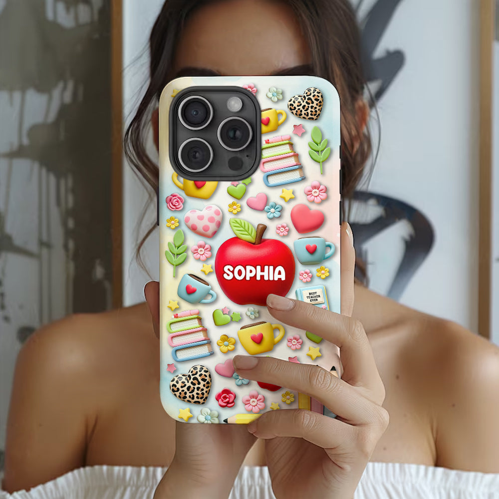 Best Teacher Ever - Personalized Teacher Full Print Phone Case & Phone Grip