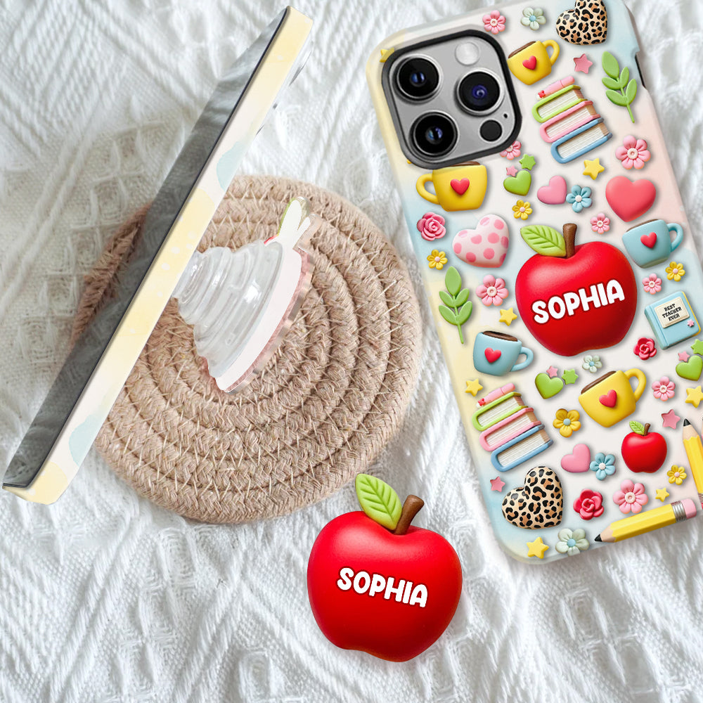 Best Teacher Ever - Personalized Teacher Full Print Phone Case & Phone Grip
