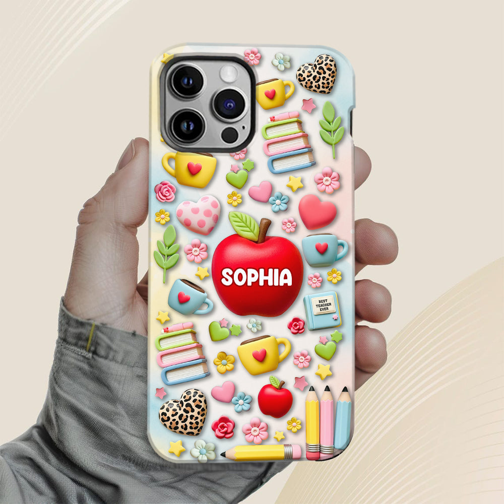 Best Teacher Ever - Personalized Teacher Full Print Phone Case & Phone Grip