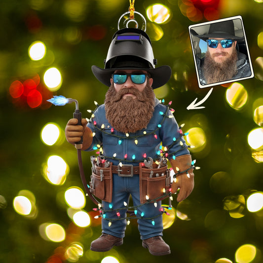 Funny Welder Custom Ornament From Photo - Personalized Welder Ornament