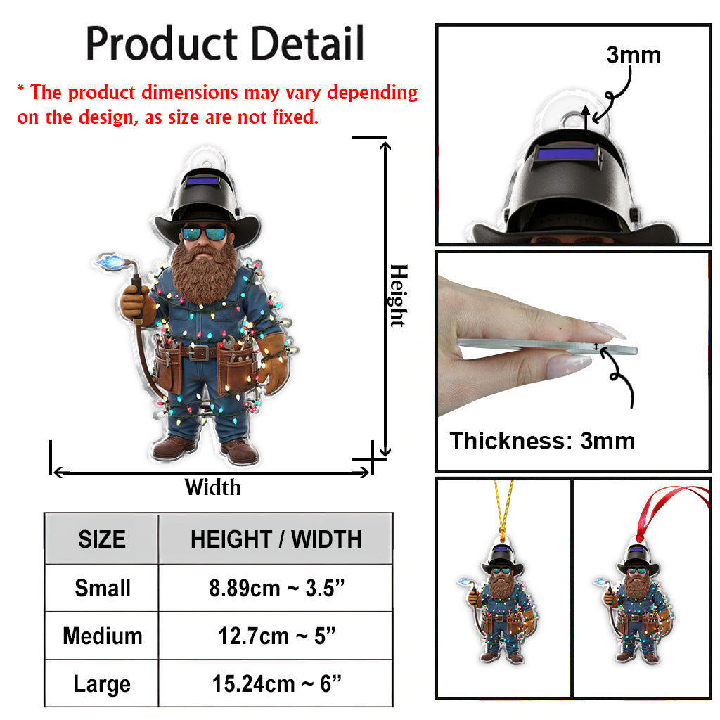 Funny Welder Custom Ornament From Photo - Personalized Welder Ornament