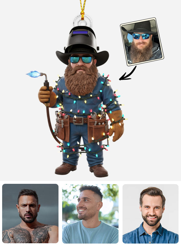 Funny Welder Custom Ornament From Photo - Personalized Welder Ornament