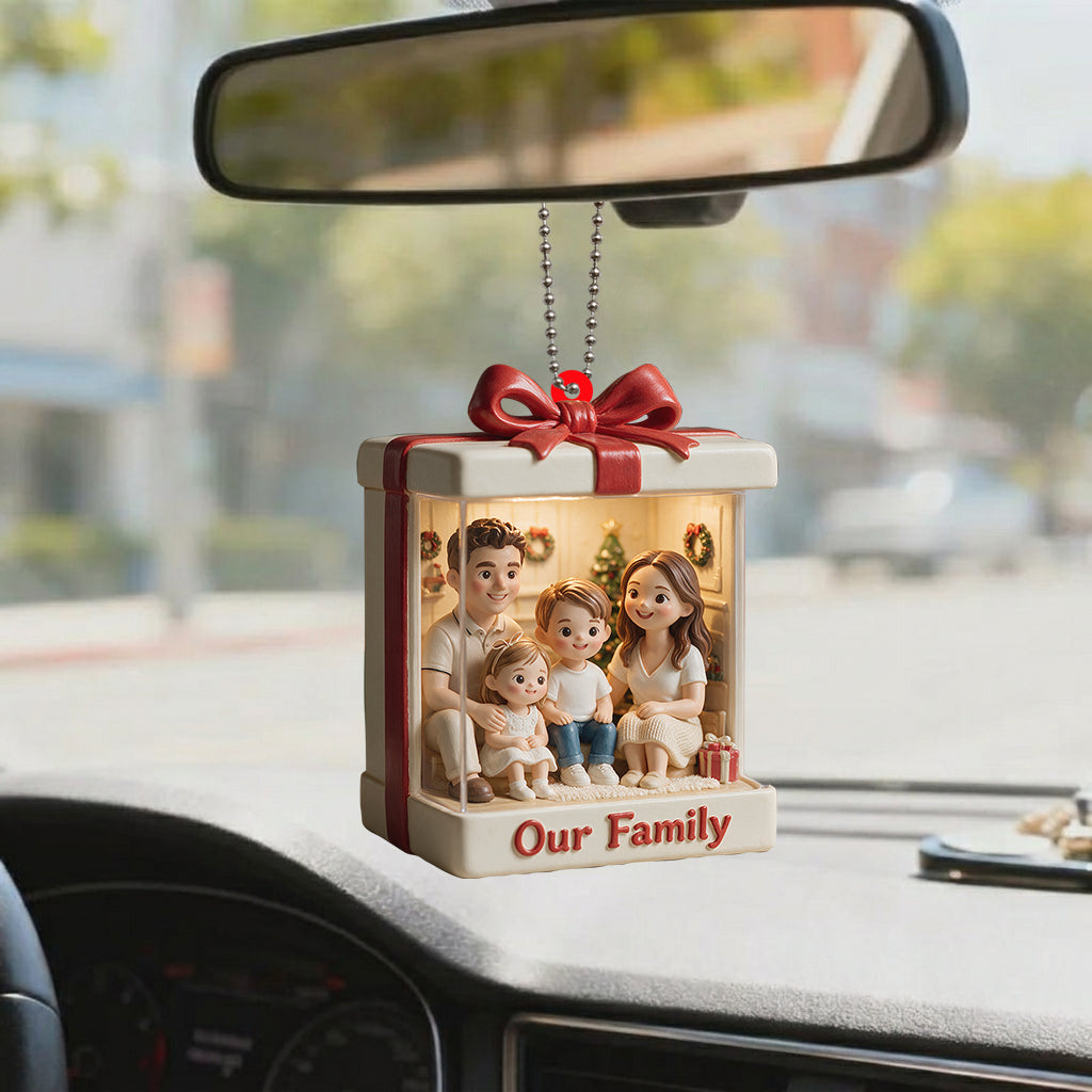 A Little Box of Christmas Joy - Personalized Family Premium 3D Ornament