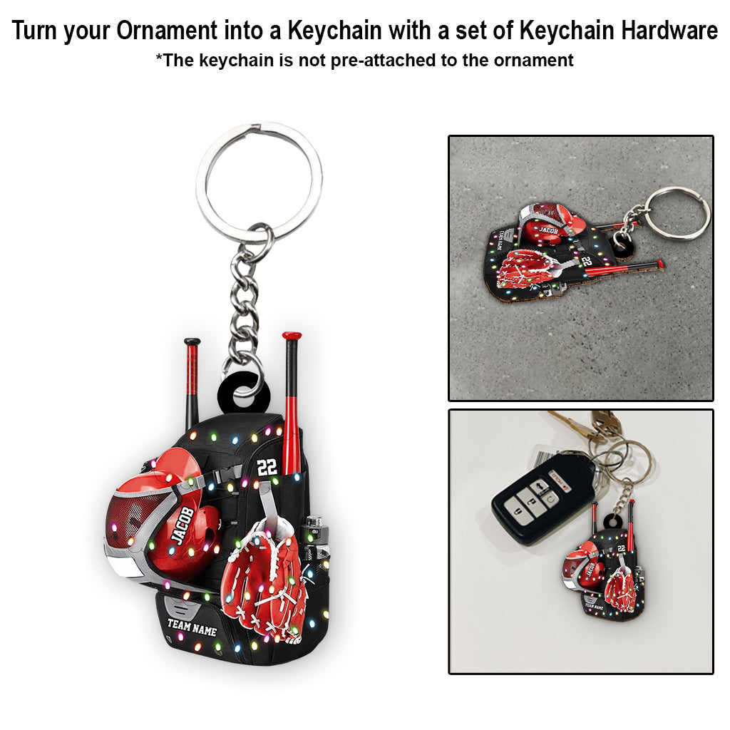 Baseball Backpack - Personalized Baseball Ornament