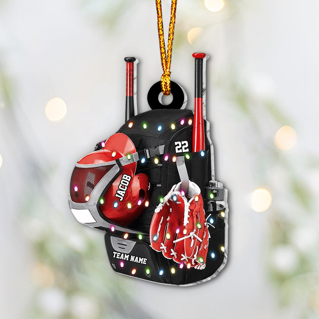 Baseball Backpack - Personalized Baseball Ornament