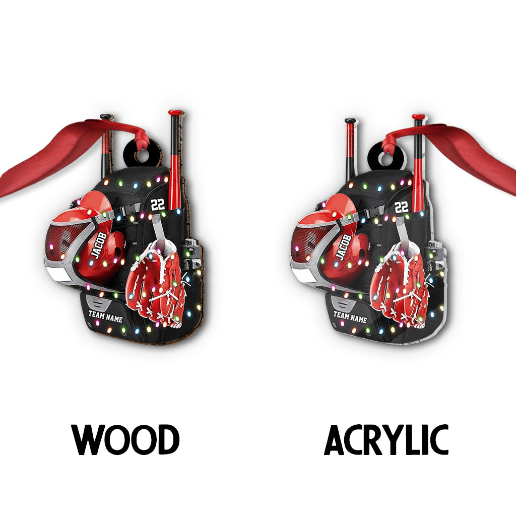 Baseball Backpack - Personalized Baseball Ornament