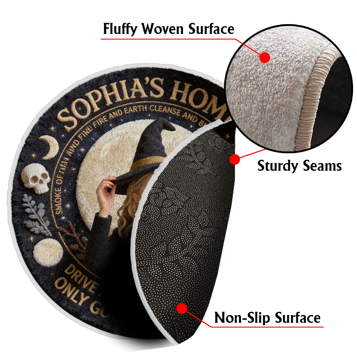 Magical Witch - Personalized Witch Non-Slip Tufted Rug