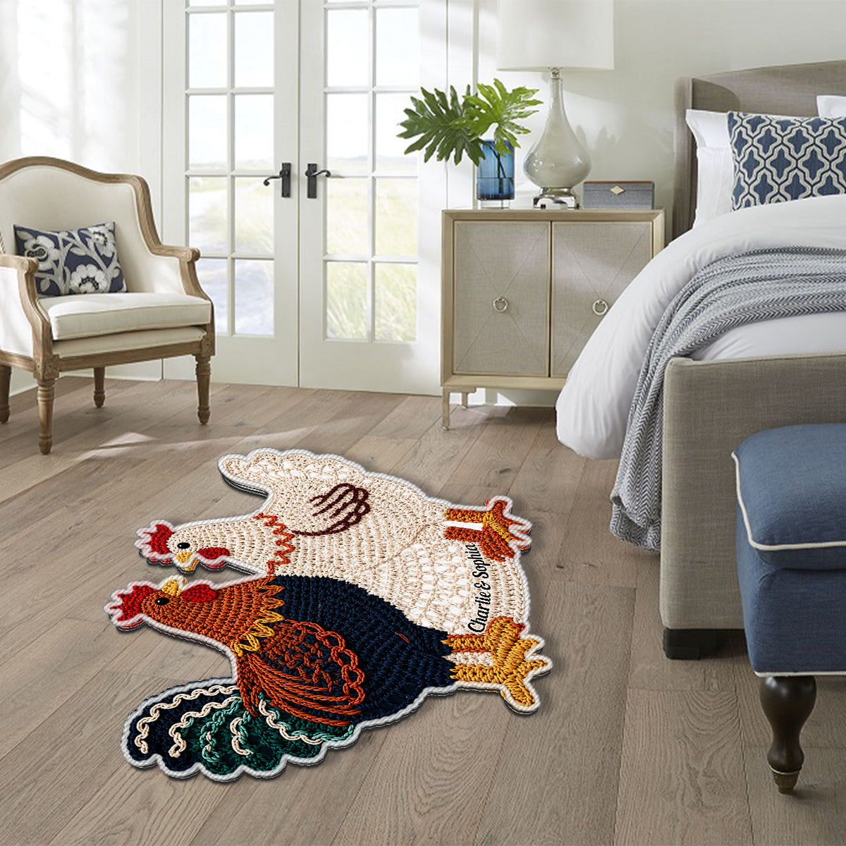 You & Me Couple Gift - Personalized Chicken Non-Slip Tufted Rug