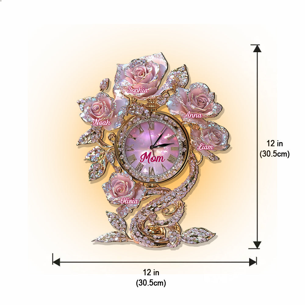 Floral Mom - Personalized Mother LED Light Wall Clock
