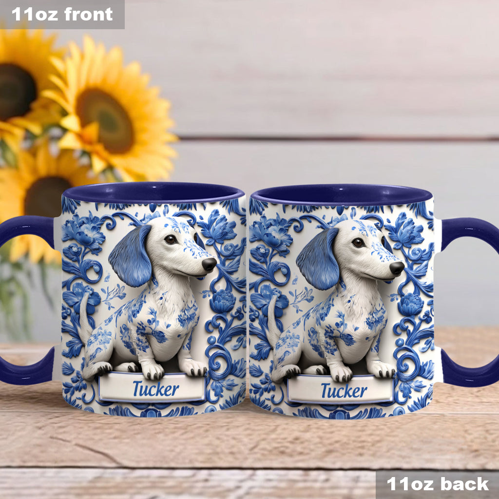 Cute Dachshund - Personalized Dog Accent Mug