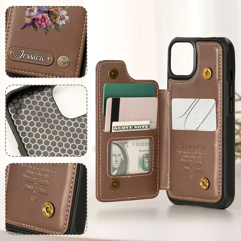 Breast Cancer Awareness Hummingbird - Personalized Breast Cancer Awareness Wallet Phone Case