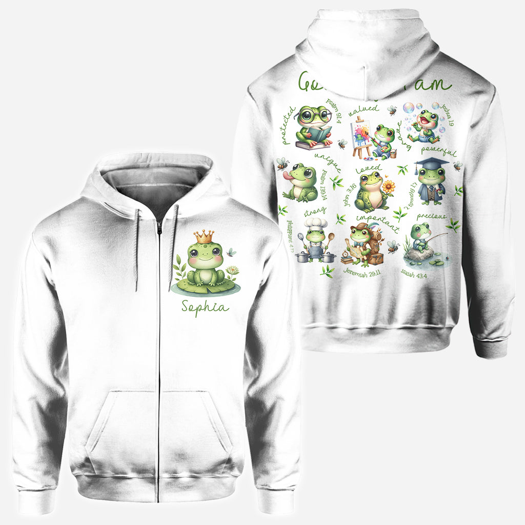 God Says I Am - Personalized Frog All Over Shirt