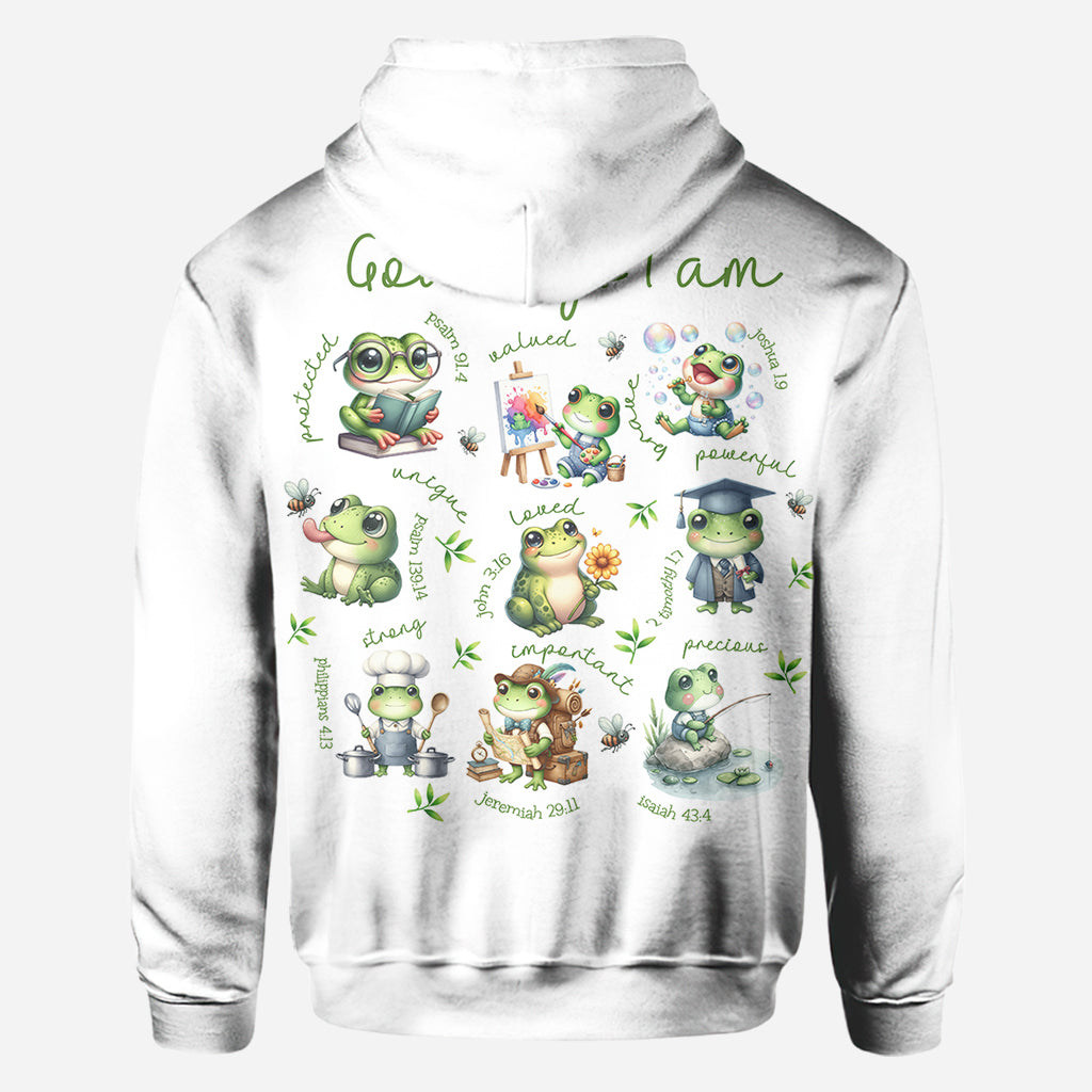 God Says I Am - Personalized Frog All Over Shirt
