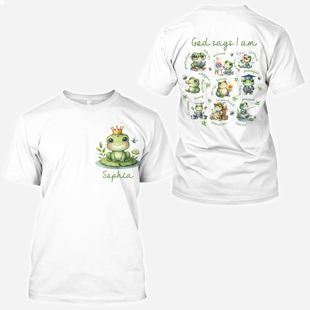 God Says I Am - Personalized Frog All Over Shirt