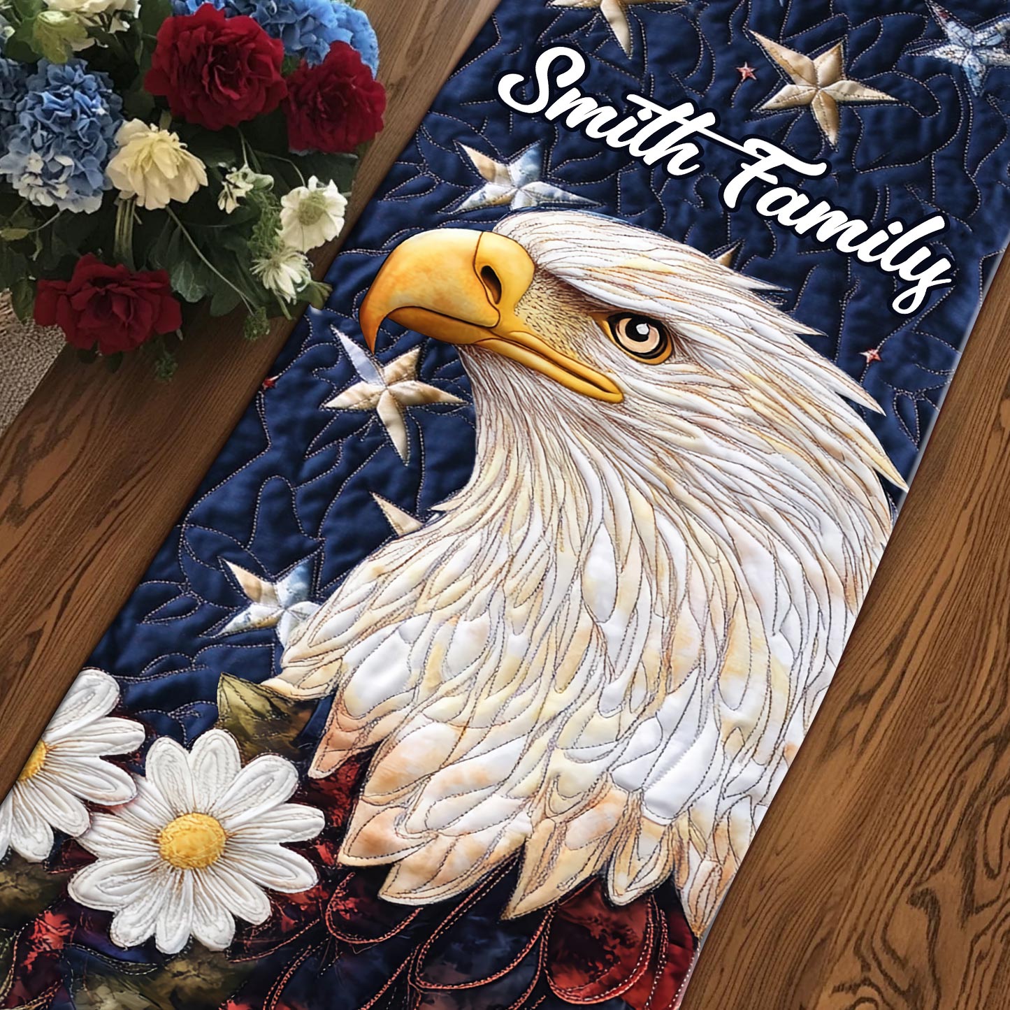 Patriotic Eagle - Personalized Bald Eagle Table Runner