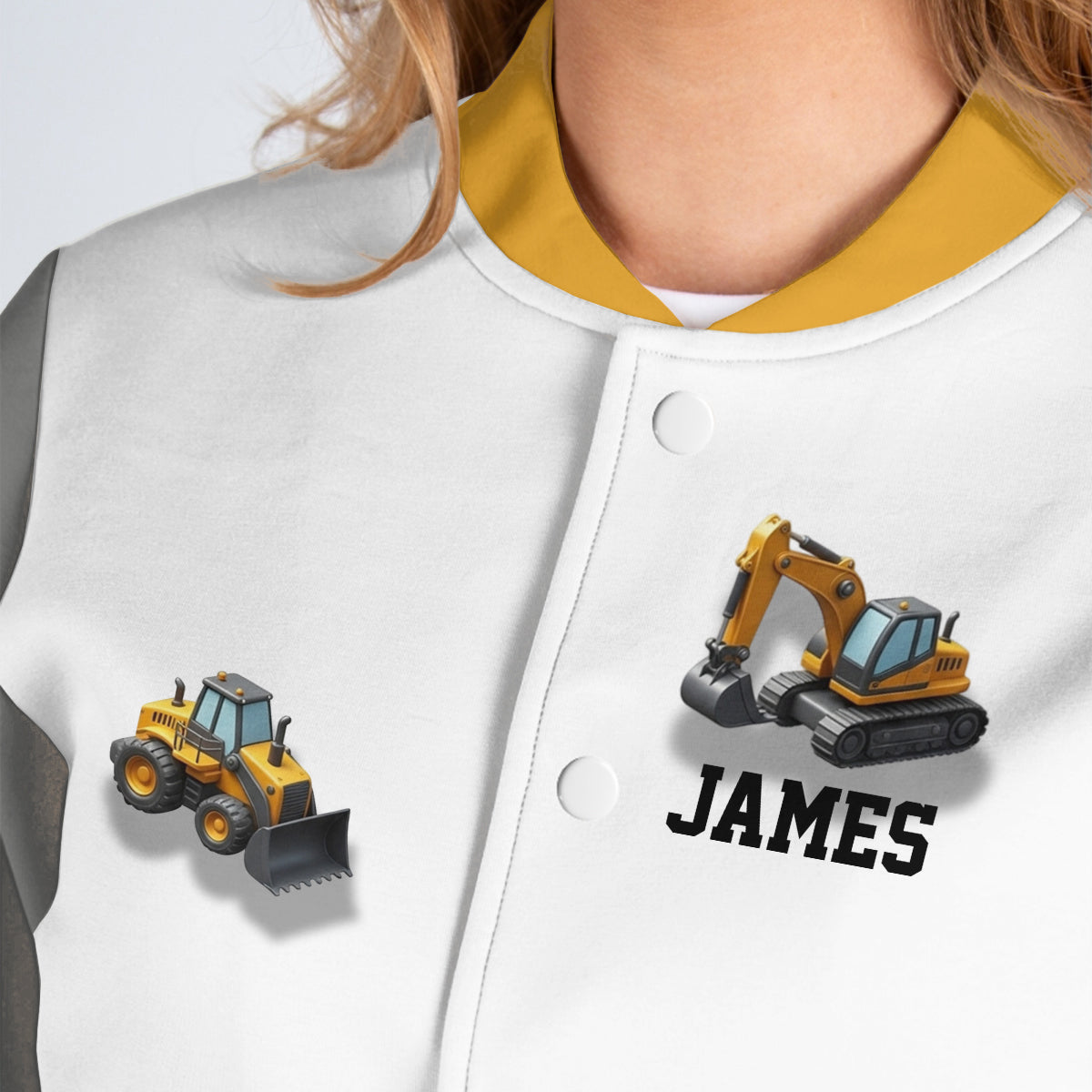 See You Later Excavator - Personalized Kid Varsity Jacket