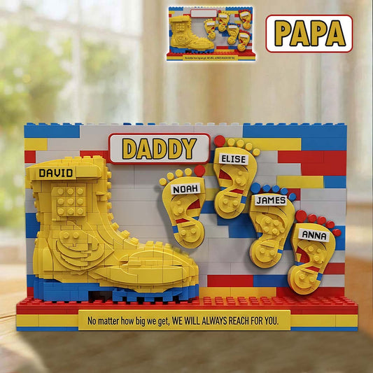 Daddy And Kids - Your Footsteps Led Our Way - Personalized Father Custom Shaped Acrylic Plaque