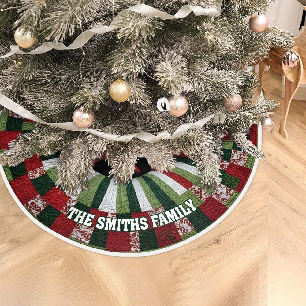 3D Abyss Christmas Gifts - Personalized Family Tree Skirt