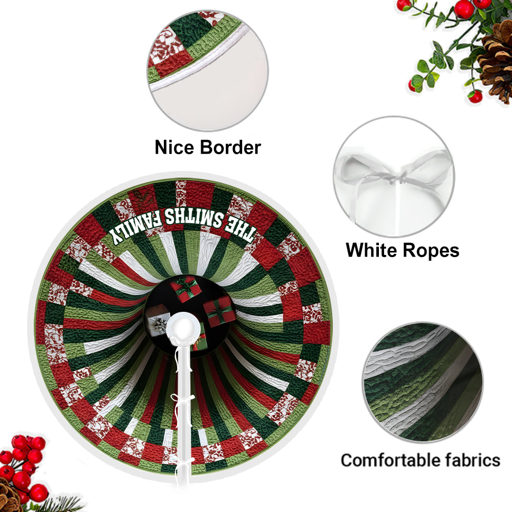 3D Abyss Christmas Gifts - Personalized Family Tree Skirt