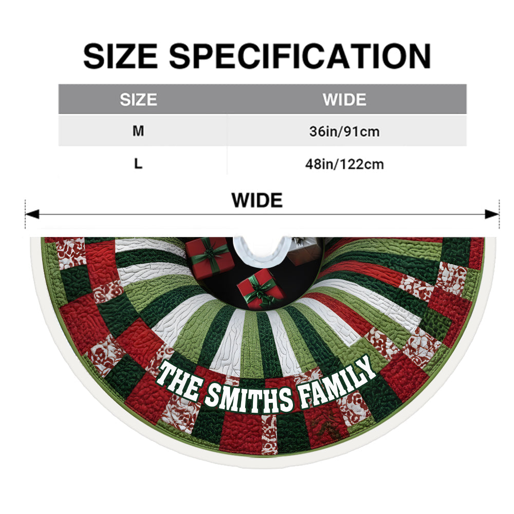 3D Abyss Christmas Gifts - Personalized Family Tree Skirt