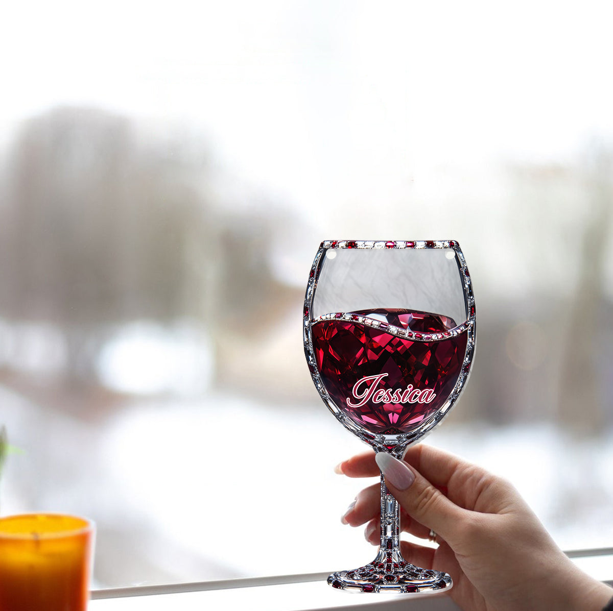 Just A Girl Who Loves Wine - Personalized Wine Window Hanging Suncatcher Ornament