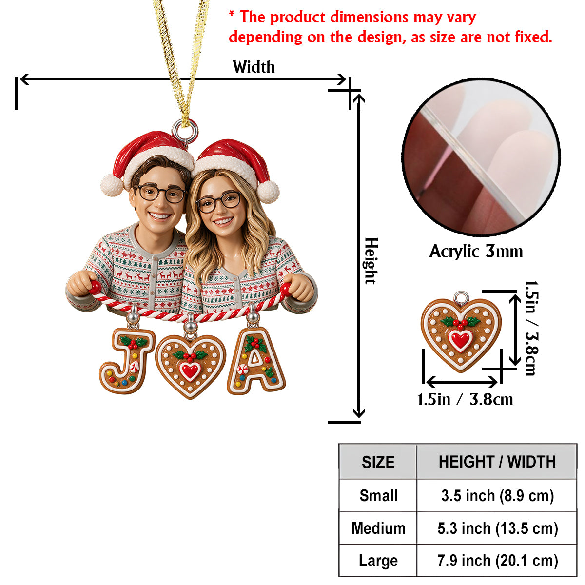 Merry Christmas Couple Gift - Personalized Couple Ornament With Charm