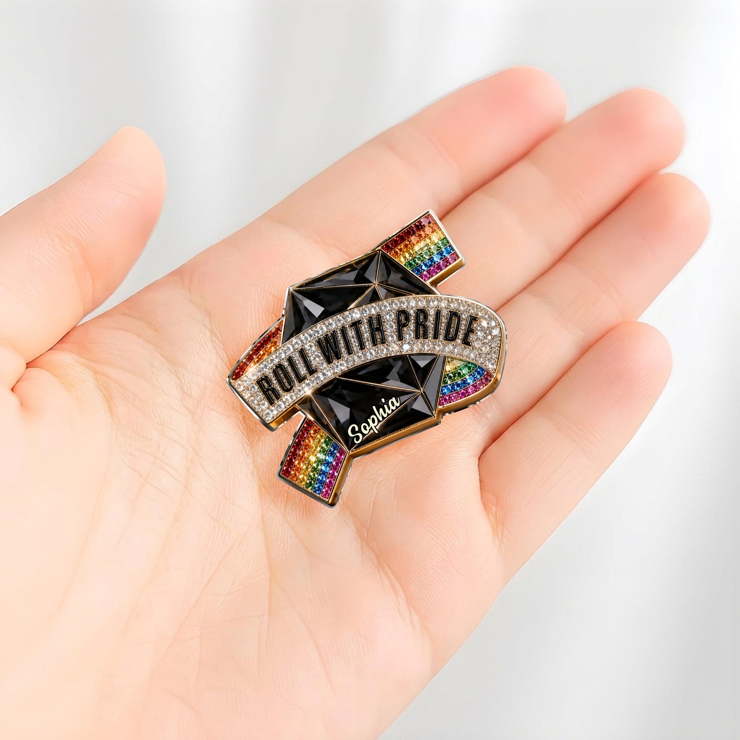 Roll With Pride - Personalized LGBT Support 3D Embossed Enamel Pin