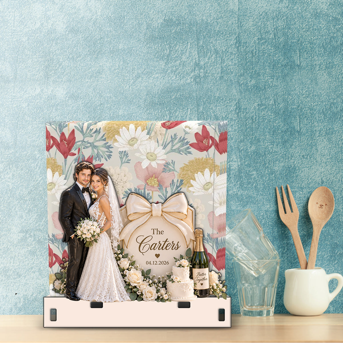 Just Married - Personalized wedding Napkin Holder