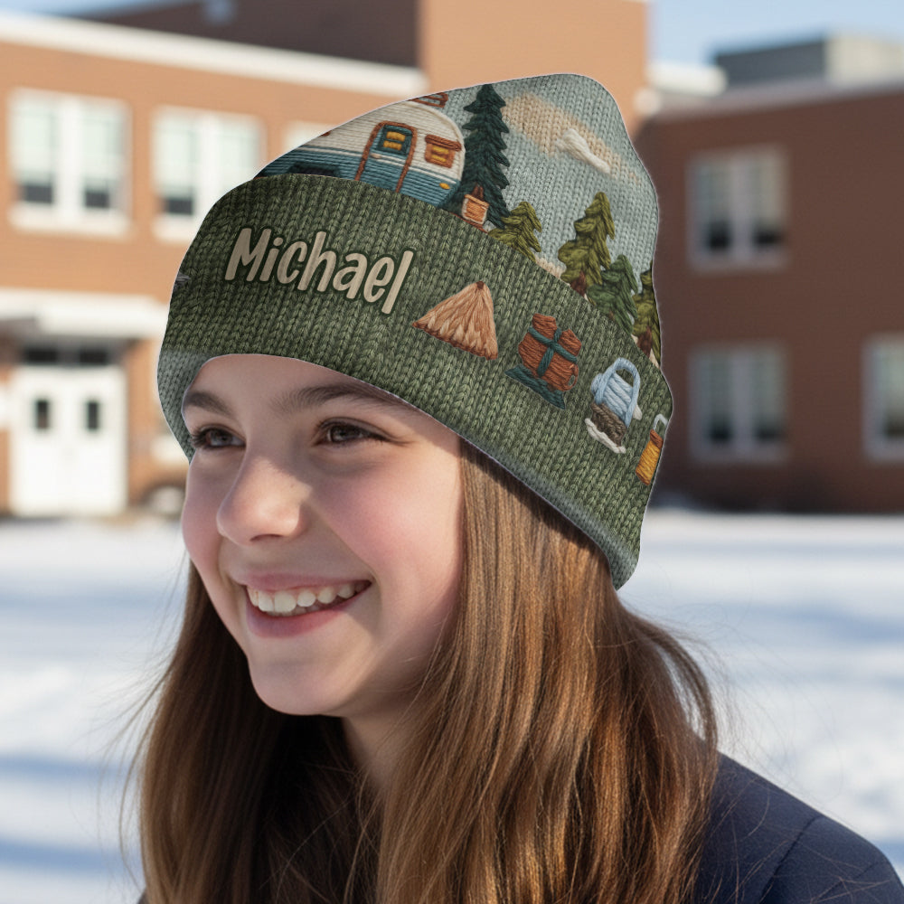 Camping Is My Love - Personalized Camping Beanie Hat