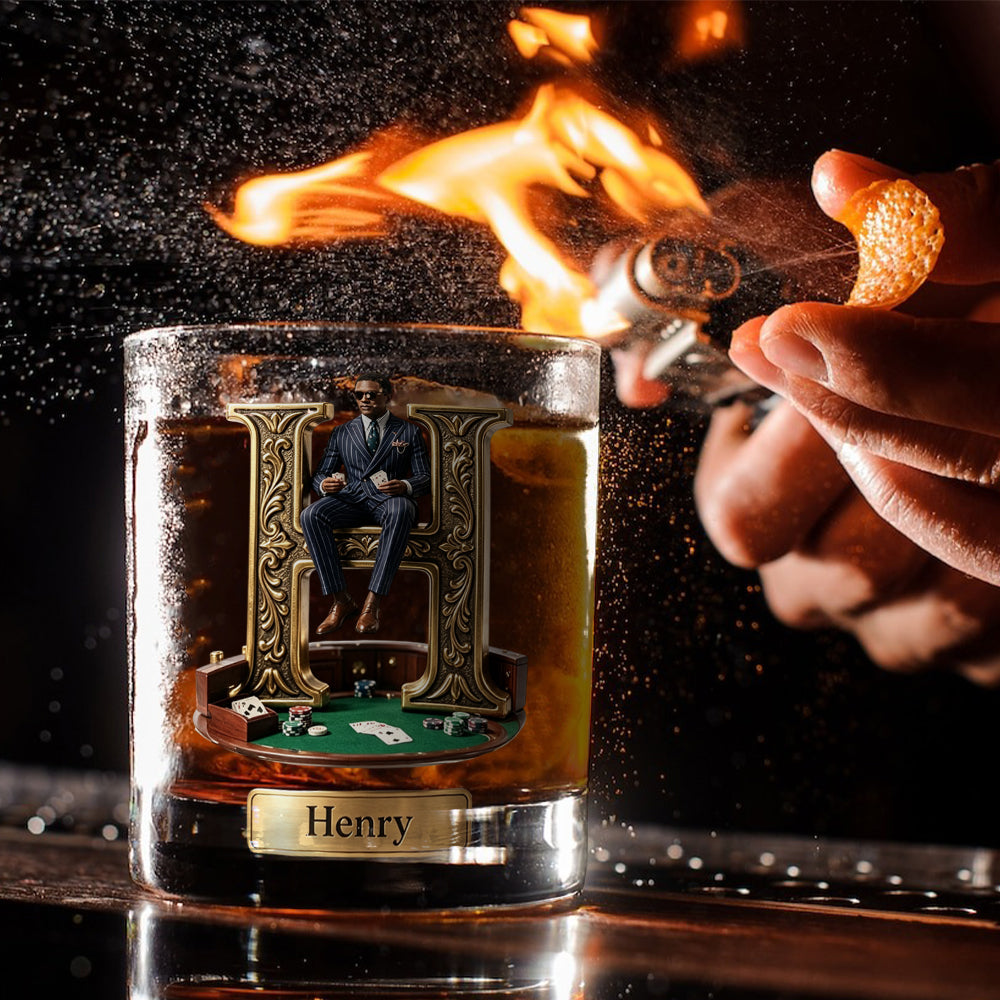 Strong Players - Personalized Poker Whiskey Glass