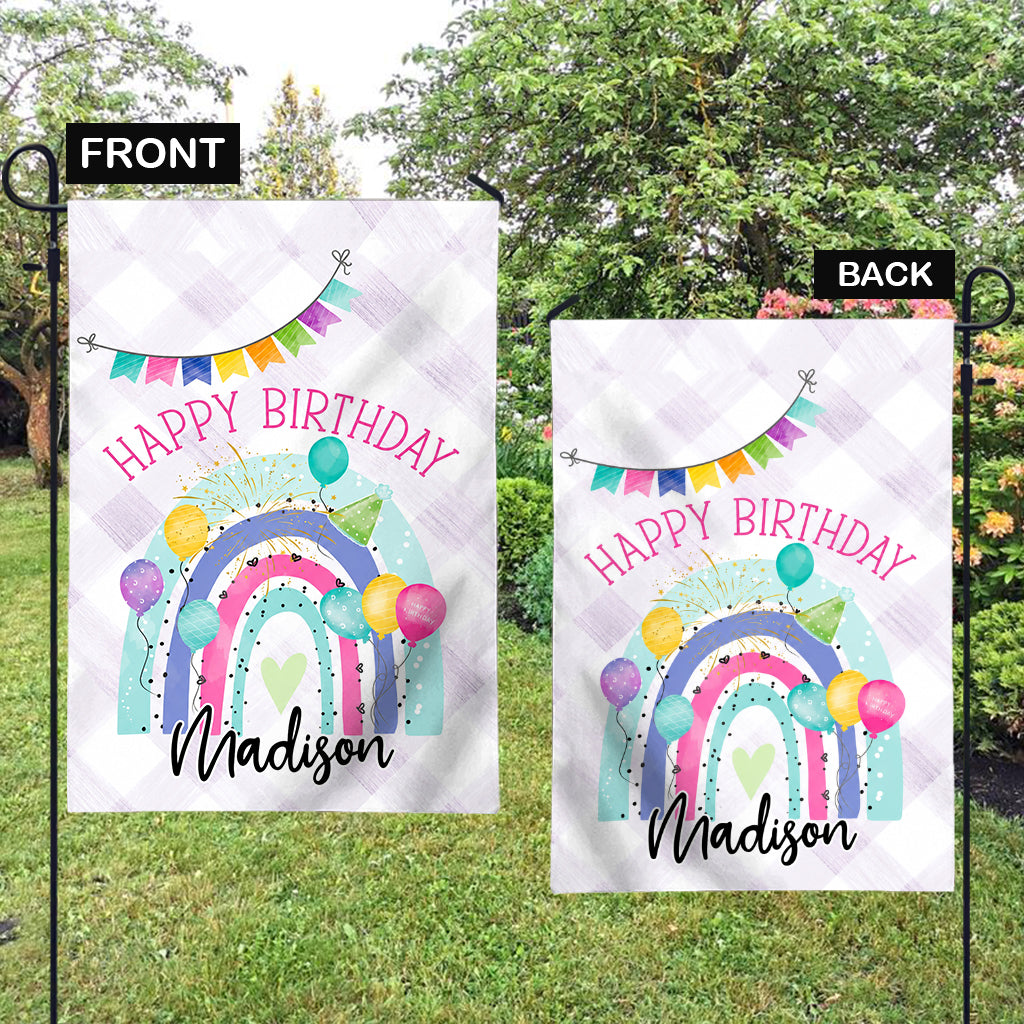 Happy Birthday - Personalized Birthday Garden Flag