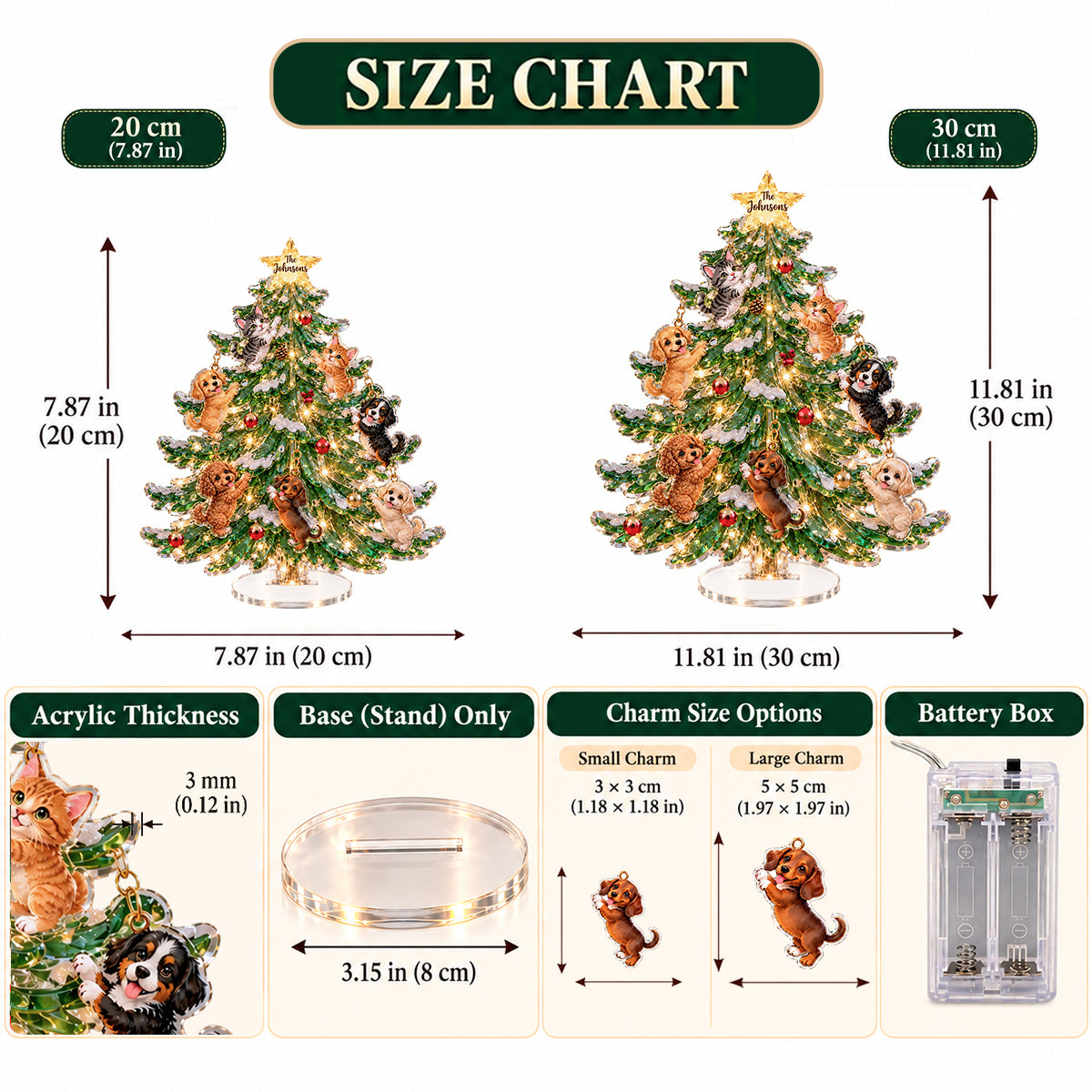 Merry Furry Christmas - Personalized Dog Light Up Standee With Charms