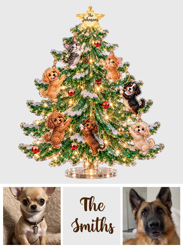 Merry Furry Christmas - Personalized Dog Light Up Standee With Charms