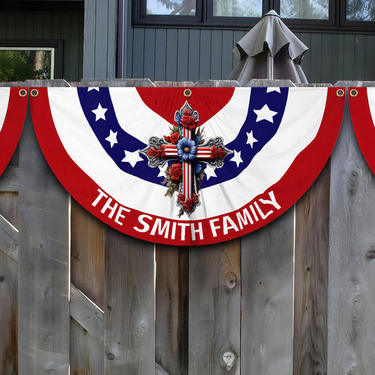 Holy Family - Personalized Christian Pleated Fan Flag