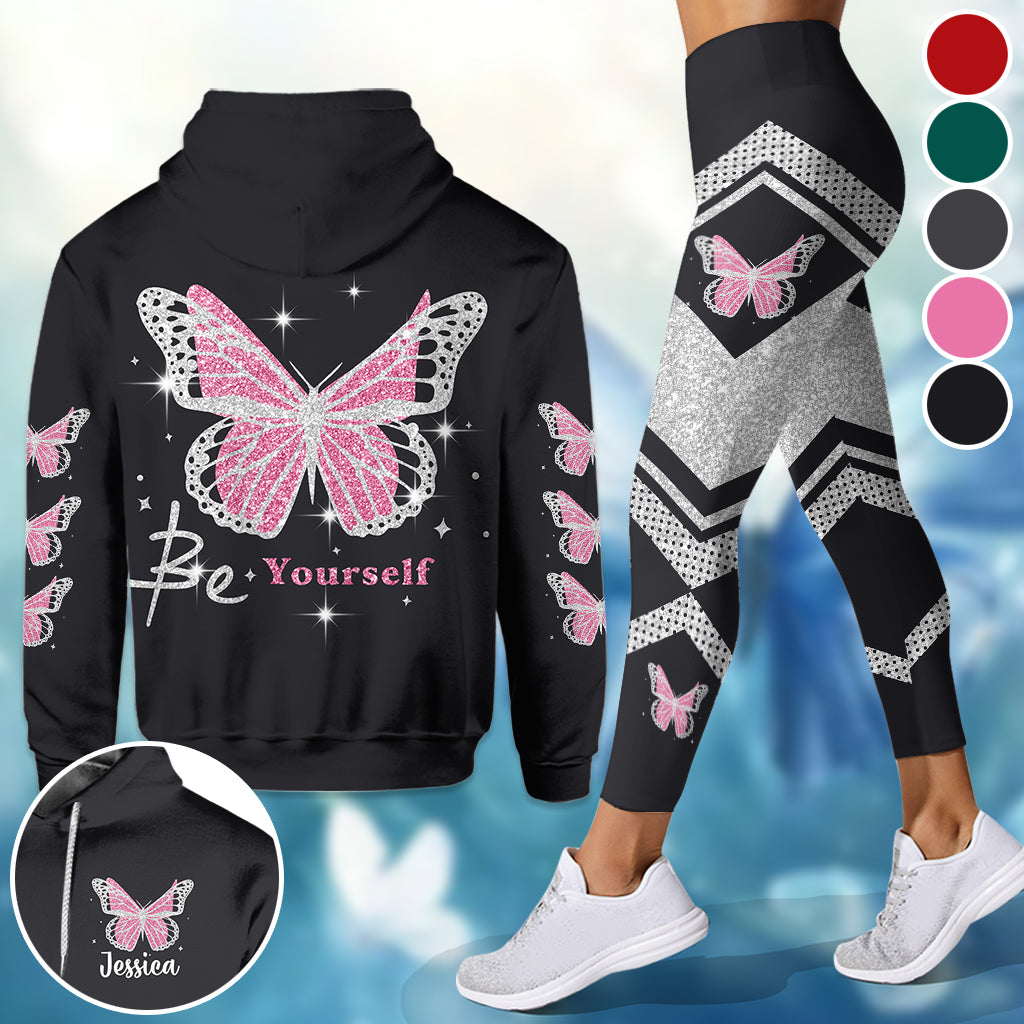 Be Yourself - Personalized Butterfly Hoodie and Leggings