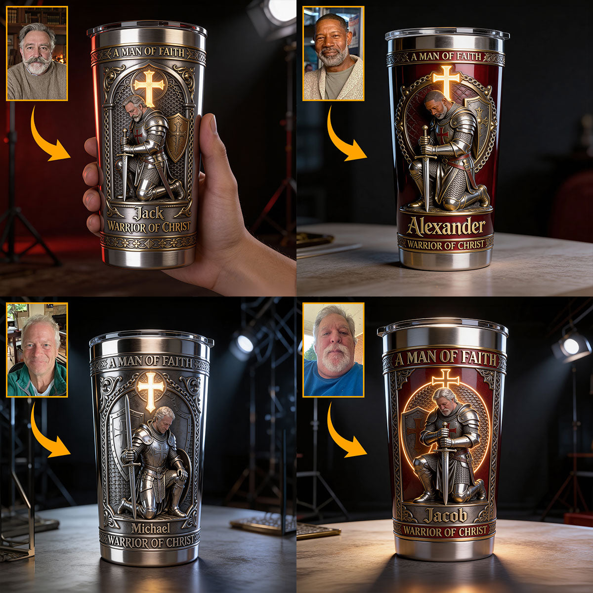 A Man Of Faith - Personalized Christian Tumbler