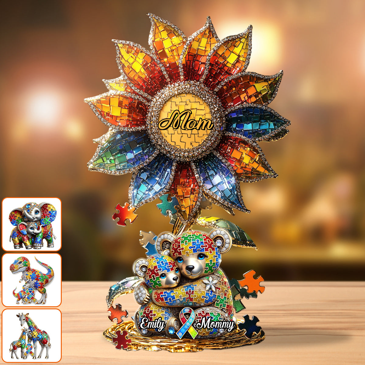 Strong Mama - Personalized Autism Awareness Custom Shaped Acrylic Plaque