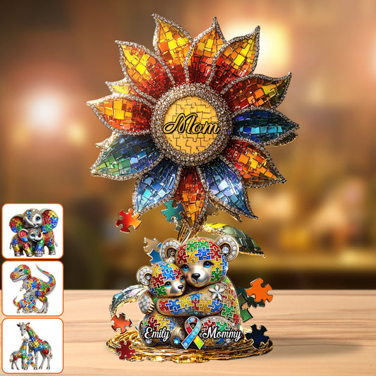 Strong Mama - Personalized Autism Awareness Custom Shaped Acrylic Plaque