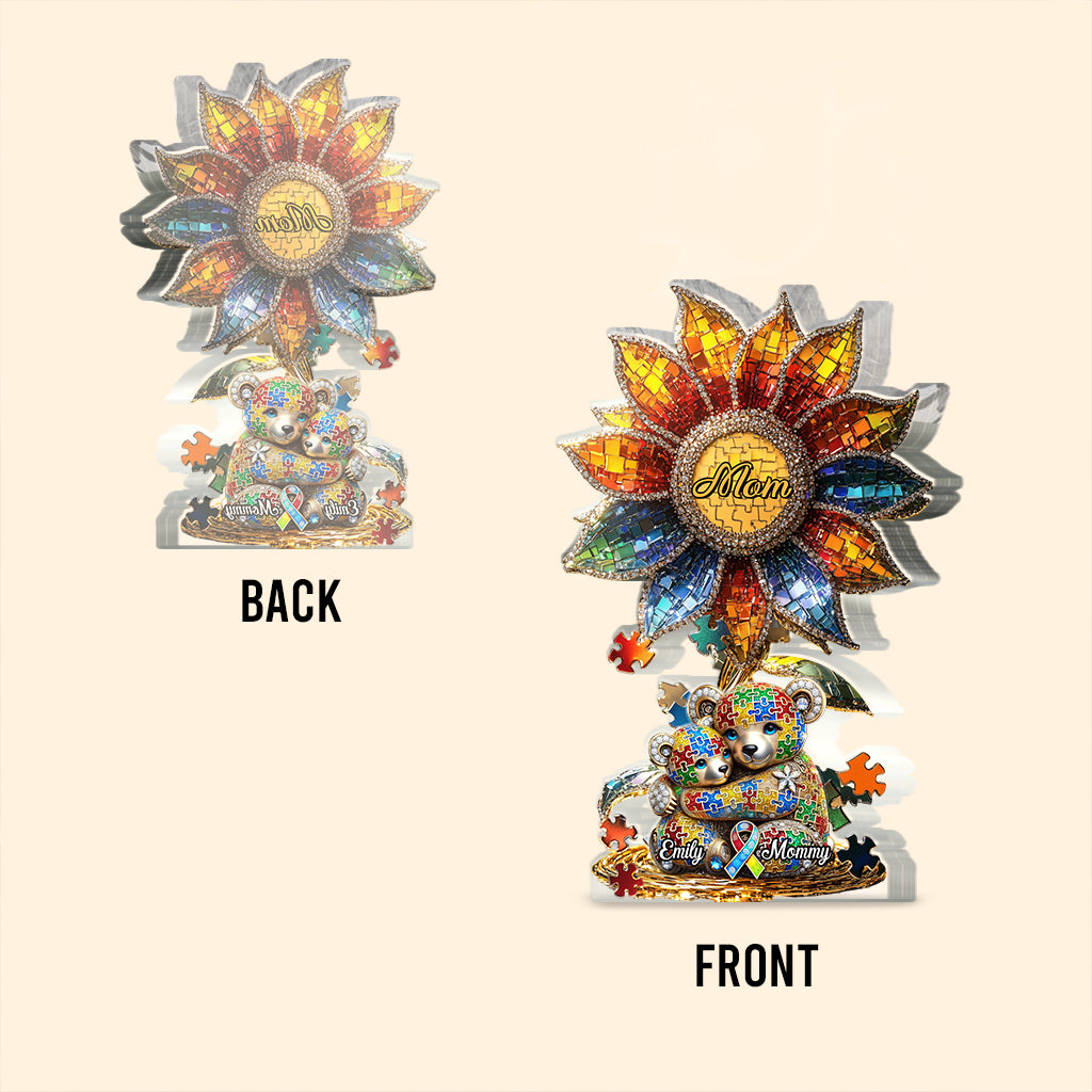 Strong Mama - Personalized Autism Awareness Custom Shaped Acrylic Plaque