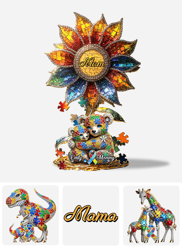 Strong Mama - Personalized Autism Awareness Custom Shaped Acrylic Plaque