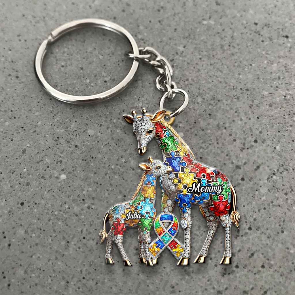 Strong Mama - Personalized Autism Awareness Keychain