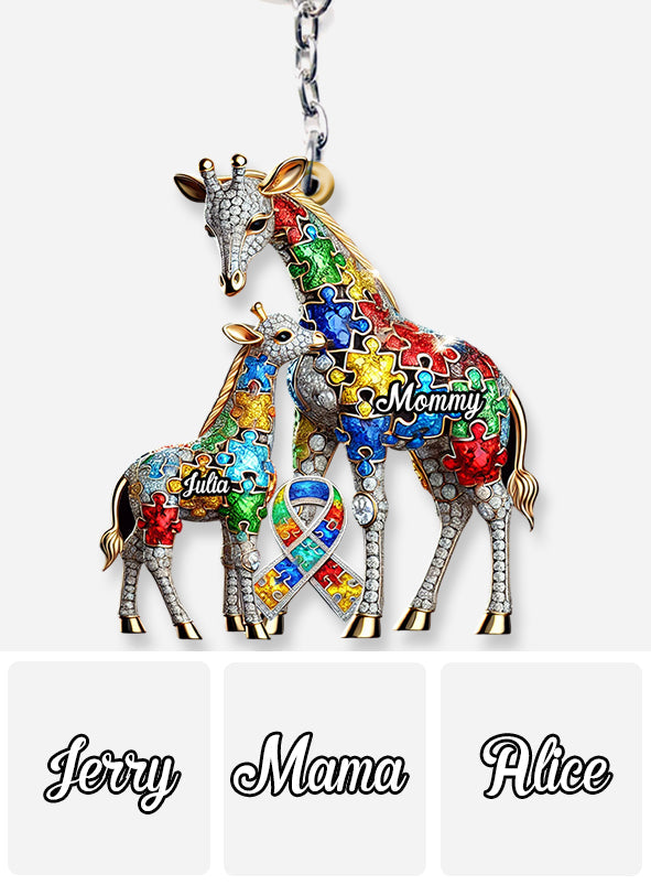 Strong Mama - Personalized Autism Awareness Keychain